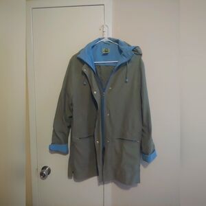 Green and Blue Hooded Jacket